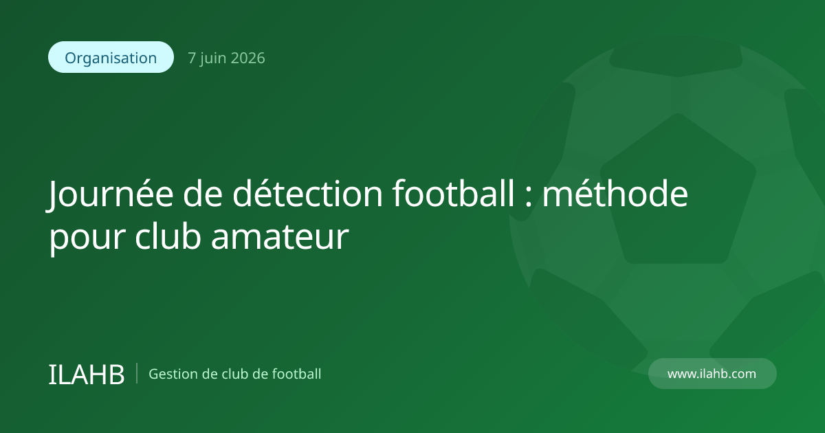 Journée de détection organisée par un club de football amateur
