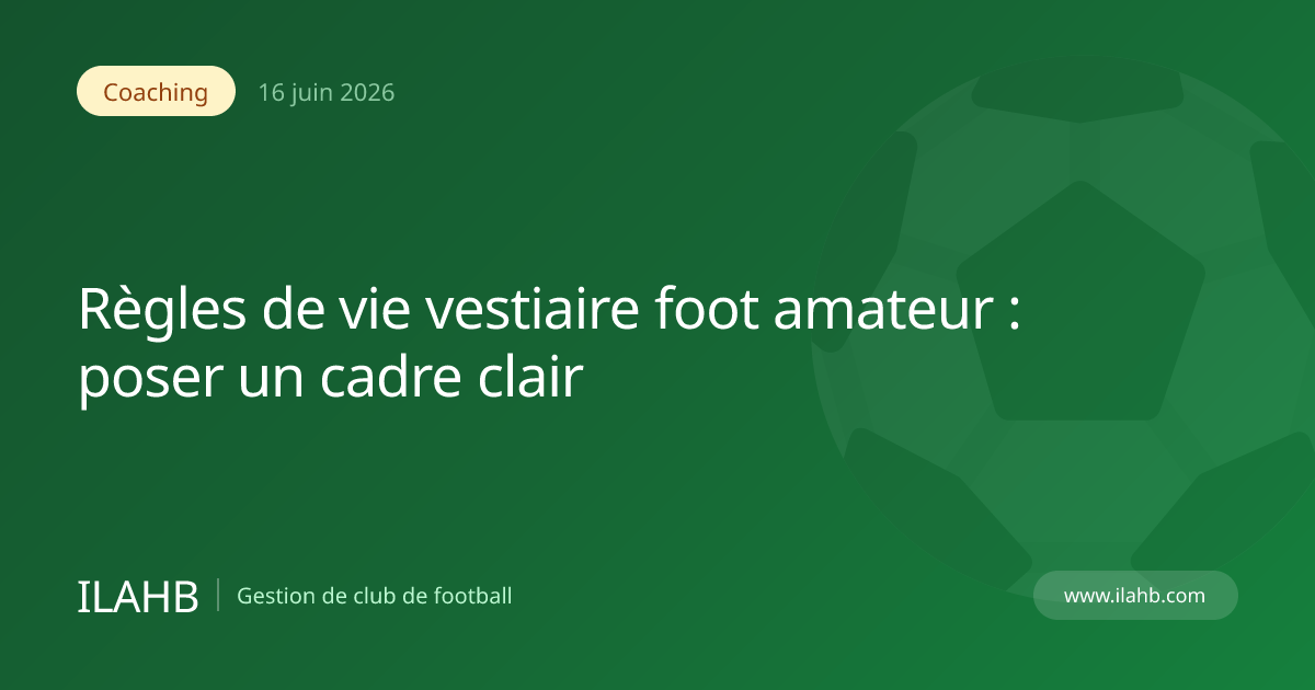 Éducateur de football amateur expliquant les règles de vie à son équipe dans un vestiaire