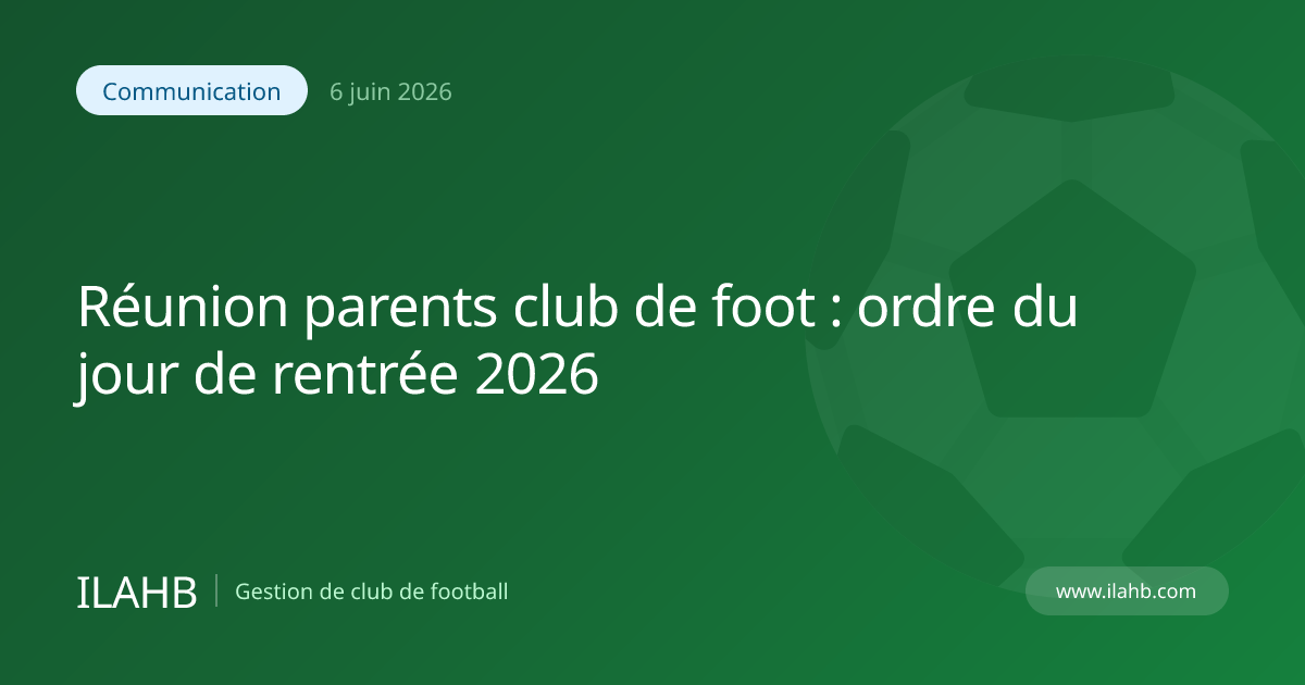 Réunion parents de rentrée pour un club de football amateur