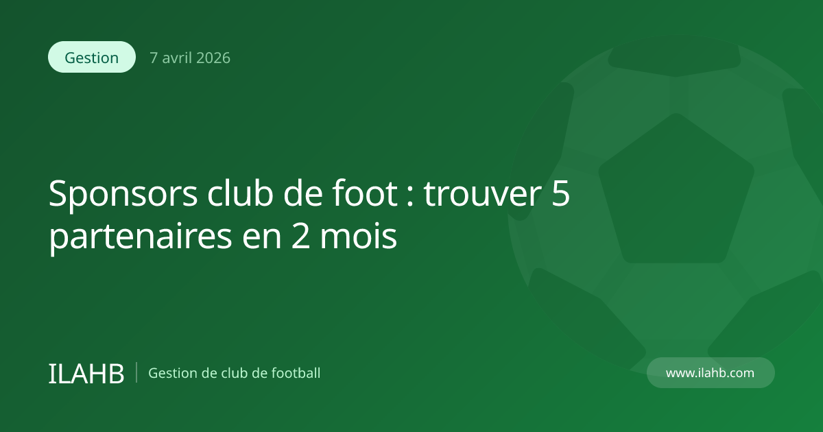 Trouver sponsors club football amateur