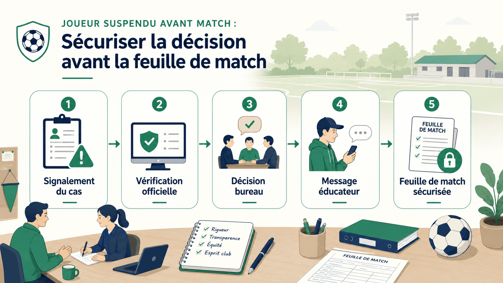 Circuit de vérification d'un joueur suspendu avant la feuille de match en football amateur