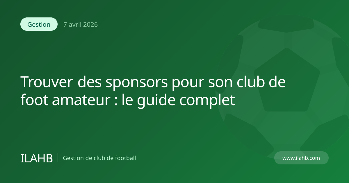 Trouver sponsors club football amateur